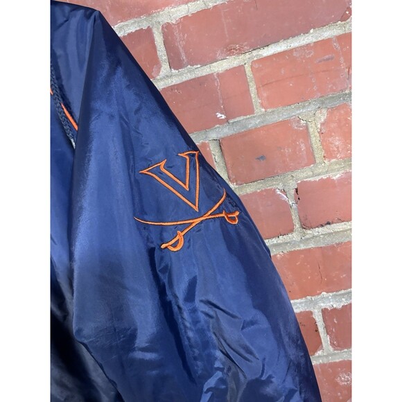 Vintage Y2k Starter Jacket University of Virginia UVA Cavaliers Blue Adult Large - Picture 3 of 9